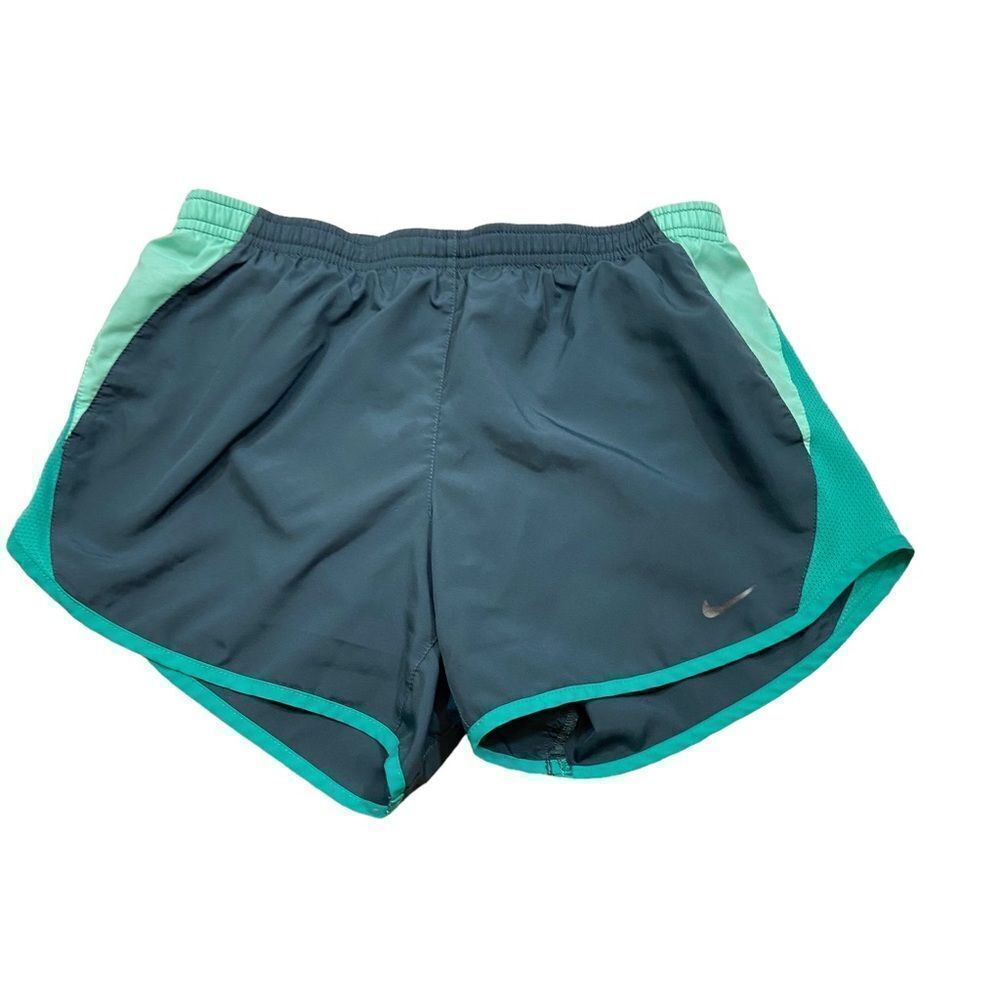 Ladies Nike Dri-Fit Tempo Running Short Lined Teal and Grey Size XS